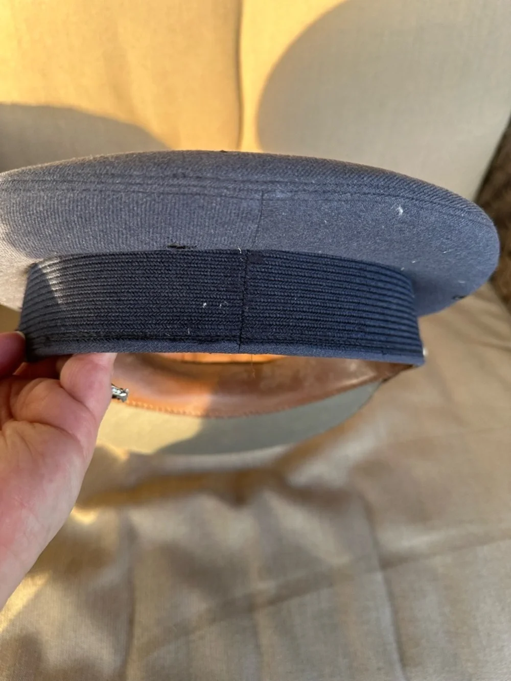 VTG 1950s United States Air Force Officer Dress Cap Hat Visor Sz 6 7/8 Blue Wool